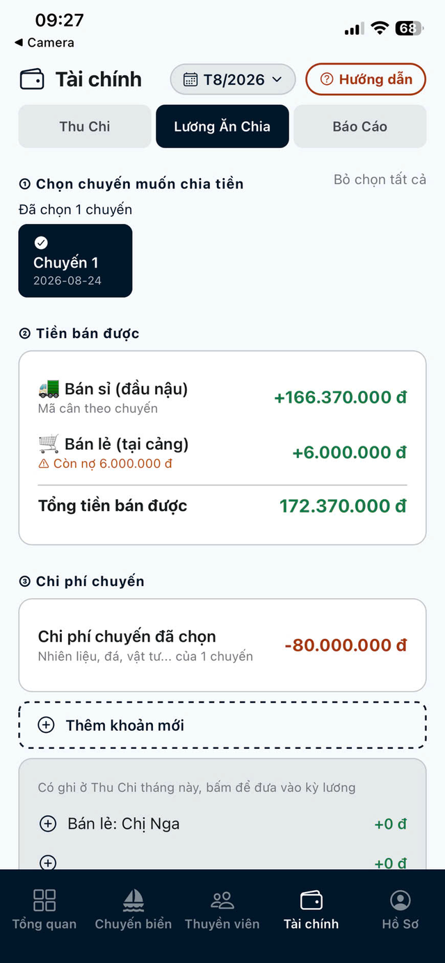 Màn hình chia lương